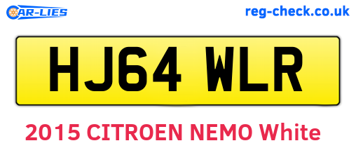 HJ64WLR are the vehicle registration plates.