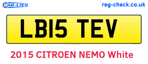 LB15TEV are the vehicle registration plates.