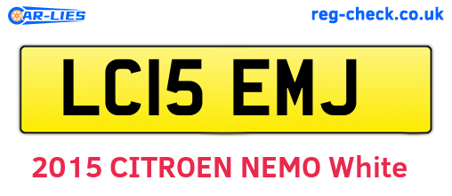 LC15EMJ are the vehicle registration plates.