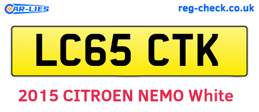 LC65CTK are the vehicle registration plates.