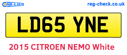 LD65YNE are the vehicle registration plates.