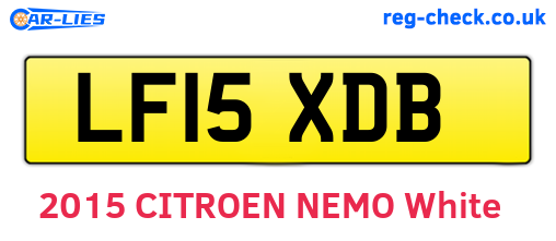 LF15XDB are the vehicle registration plates.