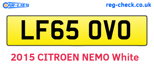 LF65OVO are the vehicle registration plates.