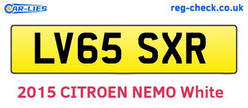 LV65SXR are the vehicle registration plates.