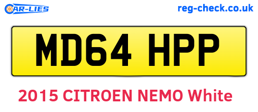 MD64HPP are the vehicle registration plates.