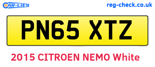 PN65XTZ are the vehicle registration plates.