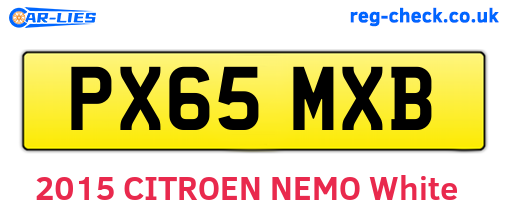 PX65MXB are the vehicle registration plates.