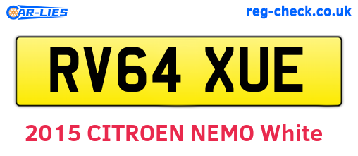 RV64XUE are the vehicle registration plates.