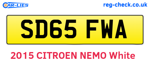 SD65FWA are the vehicle registration plates.