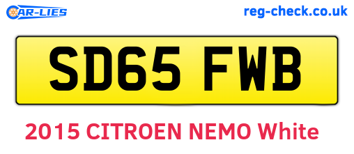 SD65FWB are the vehicle registration plates.