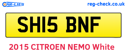 SH15BNF are the vehicle registration plates.