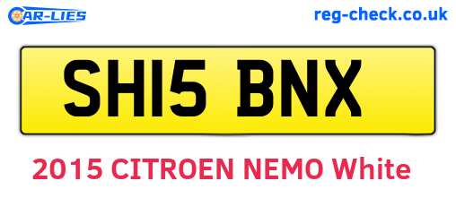 SH15BNX are the vehicle registration plates.