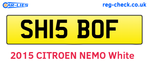 SH15BOF are the vehicle registration plates.
