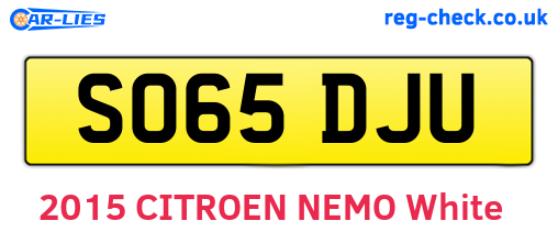 SO65DJU are the vehicle registration plates.