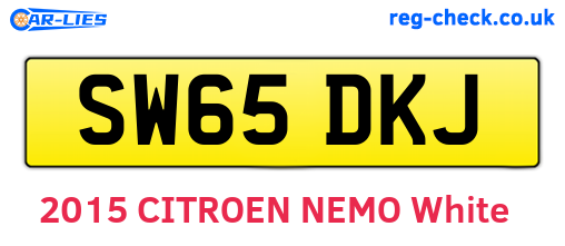 SW65DKJ are the vehicle registration plates.
