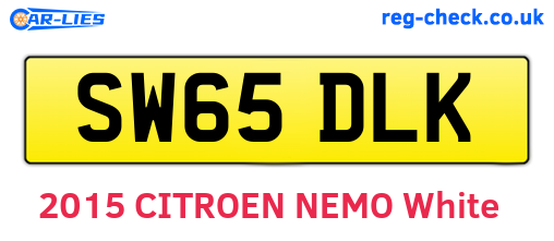 SW65DLK are the vehicle registration plates.