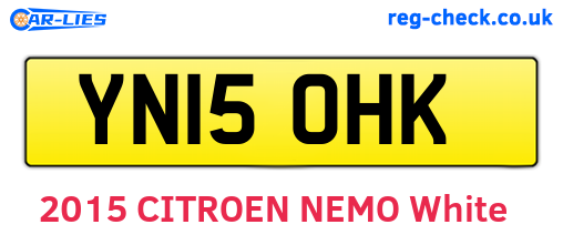 YN15OHK are the vehicle registration plates.