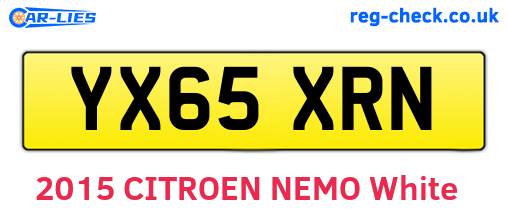 YX65XRN are the vehicle registration plates.