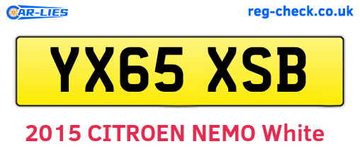 YX65XSB are the vehicle registration plates.