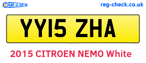 YY15ZHA are the vehicle registration plates.