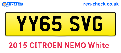 YY65SVG are the vehicle registration plates.