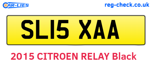 SL15XAA are the vehicle registration plates.