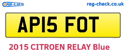 AP15FOT are the vehicle registration plates.