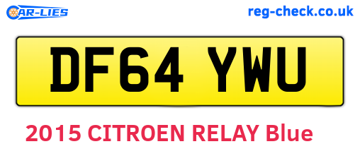 DF64YWU are the vehicle registration plates.