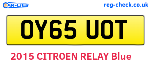OY65UOT are the vehicle registration plates.