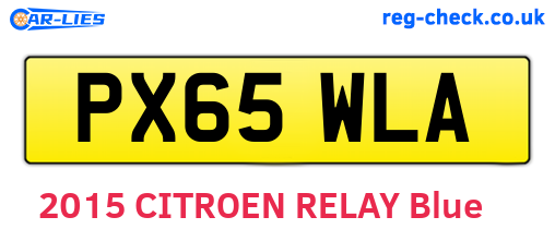 PX65WLA are the vehicle registration plates.