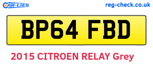 BP64FBD are the vehicle registration plates.