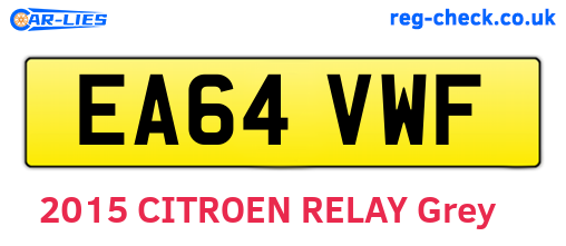 EA64VWF are the vehicle registration plates.