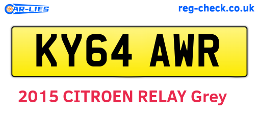 KY64AWR are the vehicle registration plates.
