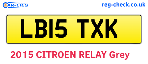 LB15TXK are the vehicle registration plates.