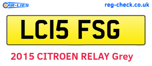 LC15FSG are the vehicle registration plates.