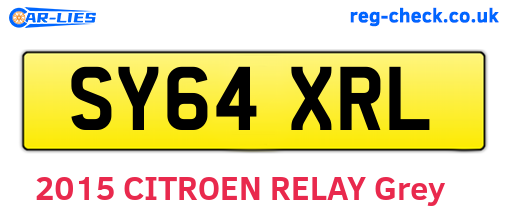 SY64XRL are the vehicle registration plates.