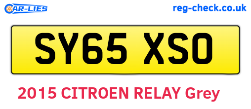 SY65XSO are the vehicle registration plates.