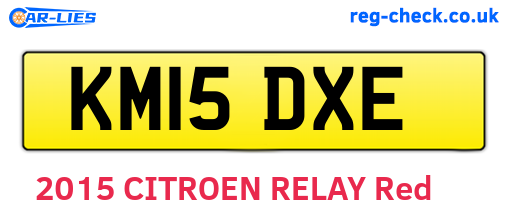 KM15DXE are the vehicle registration plates.