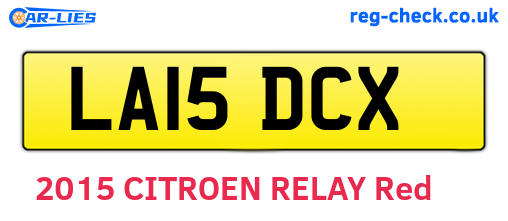 LA15DCX are the vehicle registration plates.
