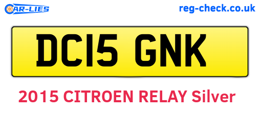 DC15GNK are the vehicle registration plates.