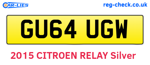 GU64UGW are the vehicle registration plates.