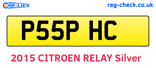 P55PHC are the vehicle registration plates.