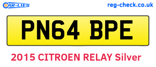 PN64BPE are the vehicle registration plates.