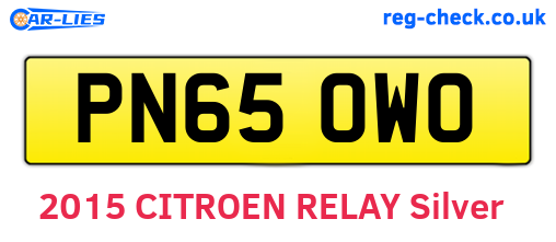 PN65OWO are the vehicle registration plates.