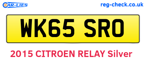 WK65SRO are the vehicle registration plates.