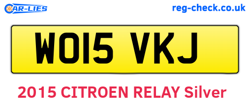 WO15VKJ are the vehicle registration plates.