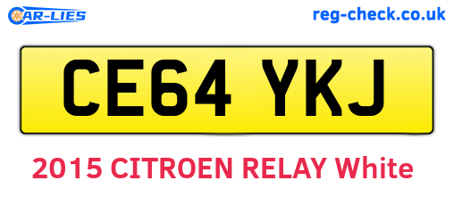 CE64YKJ are the vehicle registration plates.