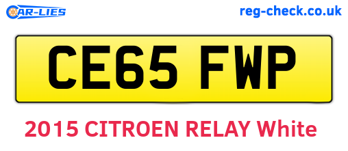 CE65FWP are the vehicle registration plates.