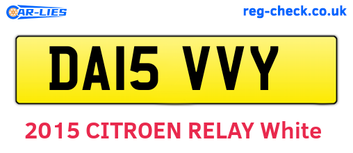 DA15VVY are the vehicle registration plates.