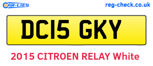 DC15GKY are the vehicle registration plates.